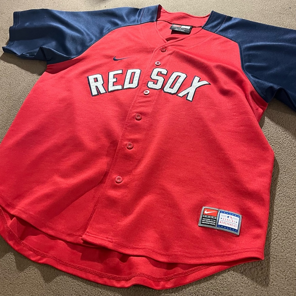 NIKE BOSTON RED SOX AMERICAN LEAGUE ALL STAR JERSEY BLANK BACK RED NAVY LARGE